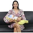 HOOPA Pc Cotton 2-In-1 Feeding Pillow With Soft Quilt Mattress (Yellow) | Infant Carrier Nursing Pad)