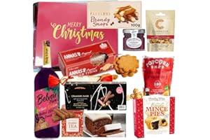 AMAMITRADE Teatime Christmas Hampers - Luxury Xmas Food and Drink Gift Hamper - Traditional Tea Hamper for Couples Men Women - Family Sharing