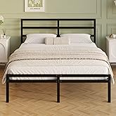Lutown-Teen Bed Frame 150 x 190 cm with Headboard and Footboard | Metal Bed with Steel Slat Support, Height 30 cm, Storage Sp