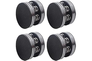QOTSTEOS Lot de 4 patins d'amortissement à ressort, HIFI - Pieds absorbants en aluminium - Pour CD audio, caisson de basses, plateau tournant - Noir
