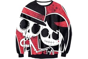eBoutik - Adult Novelty Spooky Halloween Long Sleeve Winter Jumper - Gothic Prints Pullover - Perfect for Halloween Parties