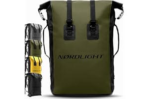Nordlight Wodoodporny plecak Dry Bag 35L - (Oliwkowa Zieleń) Plecak zwijany z wyściełanym paskiem, wodoodporna torba do sportów wodnych, plecak rowerowy, plecak kurierski, trekking, wędkarstwo