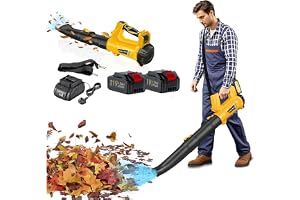 Leaf Blower,540 CFM Blower Cordless with 2pc Battery and Digital 6 Modes, 21V 4.5Ah Leaf Blower Cordless,Air Blower Gun 0-22000 RPM,Lightweight & Powerful for Lawn Care,Yard, Garden Blower Tools
