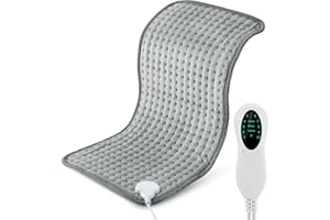 FLAREMORE Electric Heating Pad for Pain Relief, Soft Heated Pad with LCD Controller, 10 Heating Levels, 3 Gears Timing, Fast Heating & Machine Washable, Great for Back Neck Shoulder Belly Leg Arm Body-12"x24"