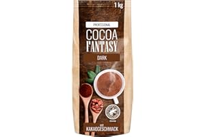 ‎COCOA FANTASY Cocoa Fantasy Dark, Dunkle Trinkschokolade, 1kg Kakao Pulver für heiße Schokolade, 30% Kakaoanteil