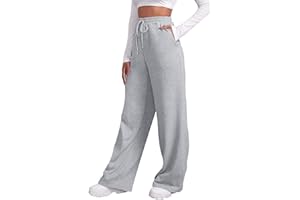 AIDODMOM Pantalones Deportivos Mujer Algodón Largo Pantalón de Chándal con Bolsillo Elástica Cordón Joggers para Casual Correr Jogging Fitness