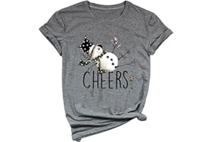 Ykomow Womens Leopard Merry Christmas Tree T-Shirt Leopard Short Sleeve Plaid Xmas Holiday Tee Tops