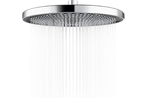 YUANNY - Soffione doccia a pioggia, 10 pollici, a risparmio energetico, universale, con ugelli anticalcare, soffione rotondo grande, Ø 26 cm, stabile ABS cromato