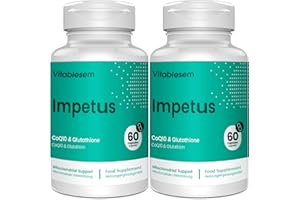 VITABLESEM CoQ10 Complex 520mg(2 Pack) - 120 Vegan Capsules of High Absorption Co Enzyme Q10 - with Pure Reduced Glutathione - 100% Fermented Ubiquinone - Enhanced Stability CoEnzyme Q10 Supplement