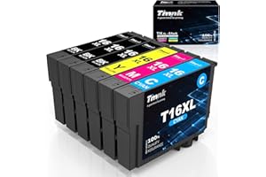 Timink 16 XL Cartuchos de Tinta Reemplazo de Epson 16XL Compatibles con Epson WF-2010 WF-2510 WF-2520 WF-2530 WF-2540 WF-2630 WF-2650 WF-2660 (6 Paquetes)…