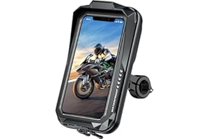 KTUEOV Soporte Movil Moto, 360° Rotación Porta Movil Moto Impermeable Anti Choques Bolsa Manillar con Pantalla Táctil, Universal Soporte Telefono Bicicleta para 4,0''-7,0" Móvil