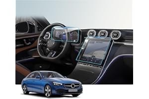 BIBIBO M-ercedes W206 / GLC X254 Navigation + Digital Cockpit pellicola protettiva per display per M-ercedes Benz Classe C W206 / GLC X254 2022-2024, pellicola protettiva in vetro temperato 9H