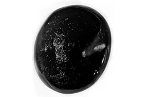 EUSICE Turmalina negra - Piedra natural de palma para ser y masaje, piedras pulidas para guardarse B con pequeños defectos naturales (turmalina negra, 50g-100g)