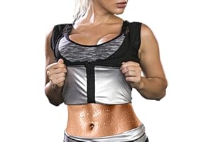 VORCY Sweat Vest Sauna Suit for Women Weight Loss Waist Trainer Tank Top Shapewear Sauna Suits women with Zipper