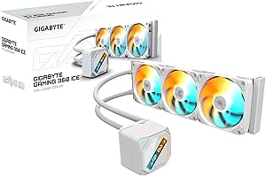 GIGABYTE GAMING 360 ICE Raffreddamento Liquido per CPU - 3x120 mm Ventole ARGB, Meccanismo di bloccaggio a scorrimento, DAISY-CHAIN, Compatibile con Intel LGA 1851 e AMD AM5