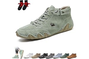 LOVEWLVNCL Botas Altas Italianas Hechas A Mano Unisex Zapatos Beck Minimalistas Al Aire Libre Zapatos Descalzos Informales Antideslizantes Transpirables for Caminar Senderismo Conducir Botas Chukka(Light green,4