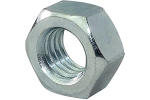 AERZETIX - Set di 10 - Dadi esagonali - Passo/Filettatura sinistra - Senso orario inverso - Acciaio zincato - Filettatura M12 metrica femmina - Fai da te - Argento - C45732