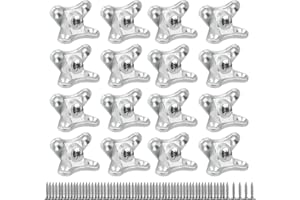 GENERISCH ONEBO Eckverbinder Winkel Befestigungs-16 Stück Verstärkt Schwerlast Stütze,Typ Schmetterling Abnehmbarer Eckwinkel,für Holz- Bauwinkel für Möbelverbinder(mit 64 Schrauben)