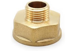 DOJA Barcelona Złączka redukcyjna IG – gwint zewnętrzny | adapter 1/2 na 1 | łącznik rury | mosiądz | przyłącze wody do węża prysznicowego, głowicy prysznicowej z wężem, odpływem pralki, kranu ogrodowego, kranu ogrodowego