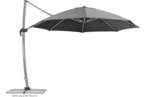 SCHNEIDER SCHIRME Schneider Sonnenschirm Rhodos Rondo, anthrazit, 350 cm rund, 792-15, Gestell Aluminium, Bespannung Polyester, 22.4 kg