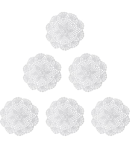 Tovaglietta All'Uncinetto Fatta A Mano A Forma Di Fiore - Centrino Rotondo In Cotone Beige Stile Vintage Per Tavolo Da Pranzo, Decorazione Casa Retrò (Ø 40 Cm)