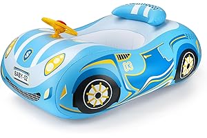 FREE SWIMMING BABY Swimbobo Toddler Pool Float with Seat Boat Inflatable Ride-on Airplane Pirates Sharks Car for Kids Outdoor Toys