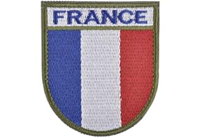 TOPPATCH Ohrong Écusson brodé du drapeau de la France F2/FELIN - Pour uniforme français - Brassard d'épaule pour chapeaux tactiques et équipement (blanc)