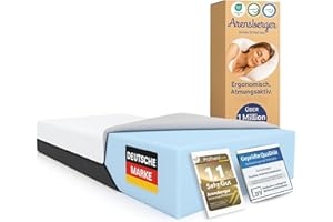 ‎ARENSBERGER Arensberger SARA Gelschaum Matratze 120x200 cm – 16 cm NANOCELL® Gel-Schaum – H3 Härtegrad – Atmungsaktiv – Abnehmbarer Bezug 240g/m² – Waschbar bis 60°C – Rollmatratze Komfortmatratze