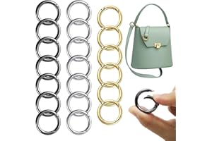CATELL 20 Piezas 27mm Mosquetón Redondo Llavero Gancho de Resorte Redondo Hebillas de Resorte Redondas de Aleación de Zinc para Manualidades, Accesorios para Bolsos (Plata, Oro, Pistola Negra, Oro Rosa)