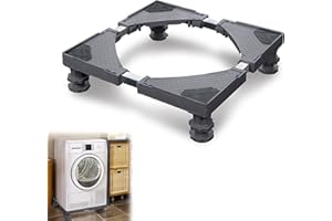 Suusolny Verstellbare Waschmaschine Sockel Untergestell Unterschrank Beweglich Sockel für Kühlschrank Waschwaschine Trockner Waschmaschinensockel -4 Füße, 45-75cm
