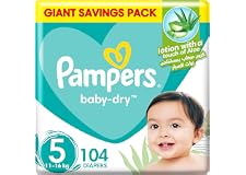 Pampers Baby-Dry, Size 5, Junior, 11-16 Kg, Giant Saving Box, 104 Diapers