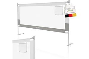 ‎JUSKYS Juskys Baby Bettgitter Jaron 180 cm - höhenverstellbar, kombinierbar & klappbar - Bett Rausfallschutz für Kinder - Bettumrandung Kinderbett - Grau