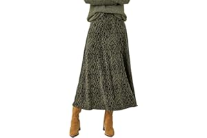 Roman Originals Gathered Skirt for Women UK Ladies Midi Maxi Long Stretchy Jersey Casual Smart Party Going Out Fit Flare Elasticated Waist Flattering A line Skater Swing