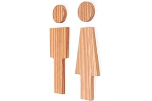 TOROS STORE Light Beige Adhesive WC Sign - Bathroom, Restroom, Toilet, Washroom Sign for Home