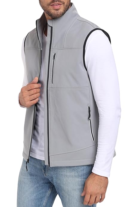 MeiLayM Heren Outdoor Vest Meerdere Zakken Licht Vissen Vest Ademend Sneldrogend Sport Vest Mouwloos Vrije tijd Vest Jacht Reizen Camping Fotografie, Grijs, 3XL