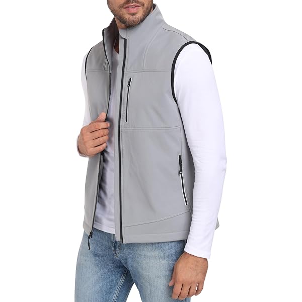Gilet Polaire Sans Manches Pour Homme - Fermeture éclair Complète - Tissu Chaud Et Respirant - Coupe Ajustée