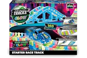 ADDO Totally Tracks Starter Race Track 160 pcs For Children from 5 Years Glow In The dark Race Track Car Play Kids Speed Track Cars Glow In The Dark Race Tracks Glow Race Track Playset Children Car Racing