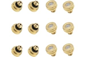 YINETTECH 12 x 0,3 mm Messing-Sprühdüse, Zerstäubungskopf, Niederdruck, Zerstäubungskopfdüse