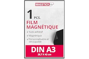 MAGSTICK Magnet-Folie en DIN A3 I autocollante, Brun Naturel I pour Bricolage I pour Photo Image Motif découpage Aimant de réfrigérateur Enseignant(e) I DIY I mag003