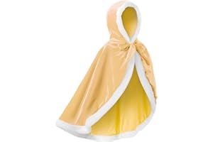 JerrisApparel Fille Princesse Costume Cap Noël Fête Déguisement avec Capuche (110, Jaune)