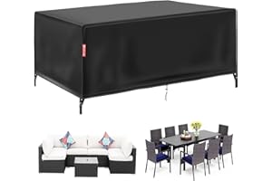 VNIYORS Gartenmöbel Abdeckung mit Belüftungsöffnungen,Cover for Garden Furniture,Rain Protection and Dustproof,Möbelsets mit Zugkordel 210D Oxford-Gewebe,Für Gartenmöbel,Sitzmöbel (213*132*74CM)