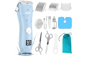 FAVRISON Tagliacapelli professionale silenziosoper bambini, macchina per tagliare i capelli senza fili impermeabile e ricaricabile con display LCD