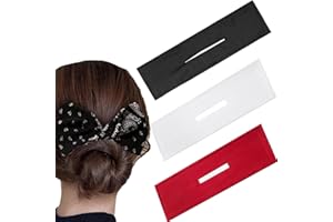 ‎UV STYLISH 3 Stück Hair Bun Maker, Donut Hair Bun Maker, Lazy Hair Bun Maker French Twist für Mädchen Frauen, Bun Wiederverwendbare Frisurenhilfe Set Styling Tool für Scheibenhaare Verwendet (Schwarz+Weiß+Rot)