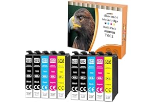 Starlet24 10 x 603XL Wkłady, kompatybilne z Epson 603XL 603 Wkłady do Epson Expression Home XP-3105 XP-2100 XP-2105 XP-4100 XP-4105, Workforce WF-2830 WF-2810 WF-2835 WF-2850