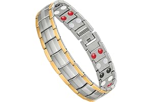 ‎JERACOL Jeracol Magnetarmband Herren, Titanstahl Magnet Armband Heilung Herren mit Ultra-Stärke von 3500 Gauss-Magneten, verstellbares Armband mit Entfernungswerkzeug und Schmuck-Geschenkbox