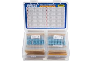 BOJACK Asortyment rezystorów 1 omów - 1 m omów 2 W zestaw rezystorów z folii metalowej (30 wartości 300 szt.)