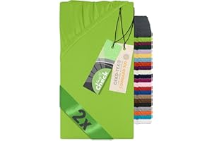 Emily´s Check Juego de 2 sábanas bajeras ajustables para parque y manta para gatear, 100 x 100 cm, color verde manzana