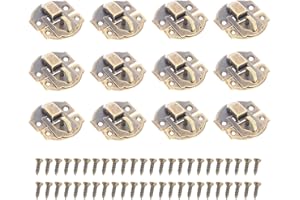 Dophee 12 Stück Antike Messing Dekorative Haspe Schmuck aus Holz Box Haspe Latch Verschluss mit Schrauben