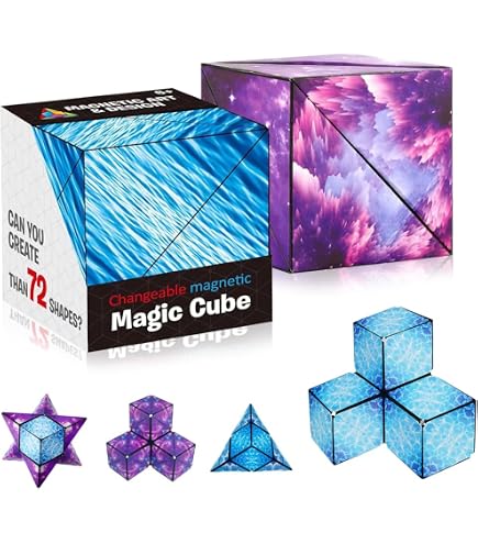 Cube Magnétique 3D Infini - Jouet Anti-Stress, Puzzle Transformable - Cadeau Enfant 8-12 Ans