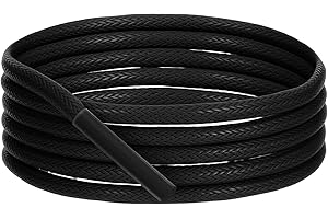 Ouligay 2 pary 90 cm woskowane okrągłe sznurówki do butów dla mężczyzn sznurowadła do Oxford Dress Shoes czarne formalne